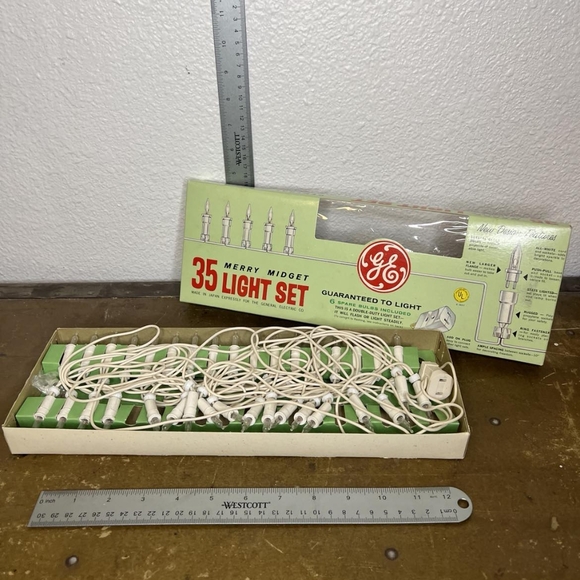 Vintage Christmas Lights GE Merry Midget 35 Light Set White Late 60’s - Picture 5 of 8